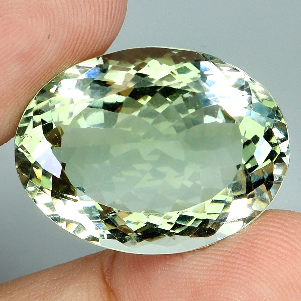 Oval Cut Natural Top Rich Green Amethyst Brazil VVS 27.39ct 24x18mm Gemstone