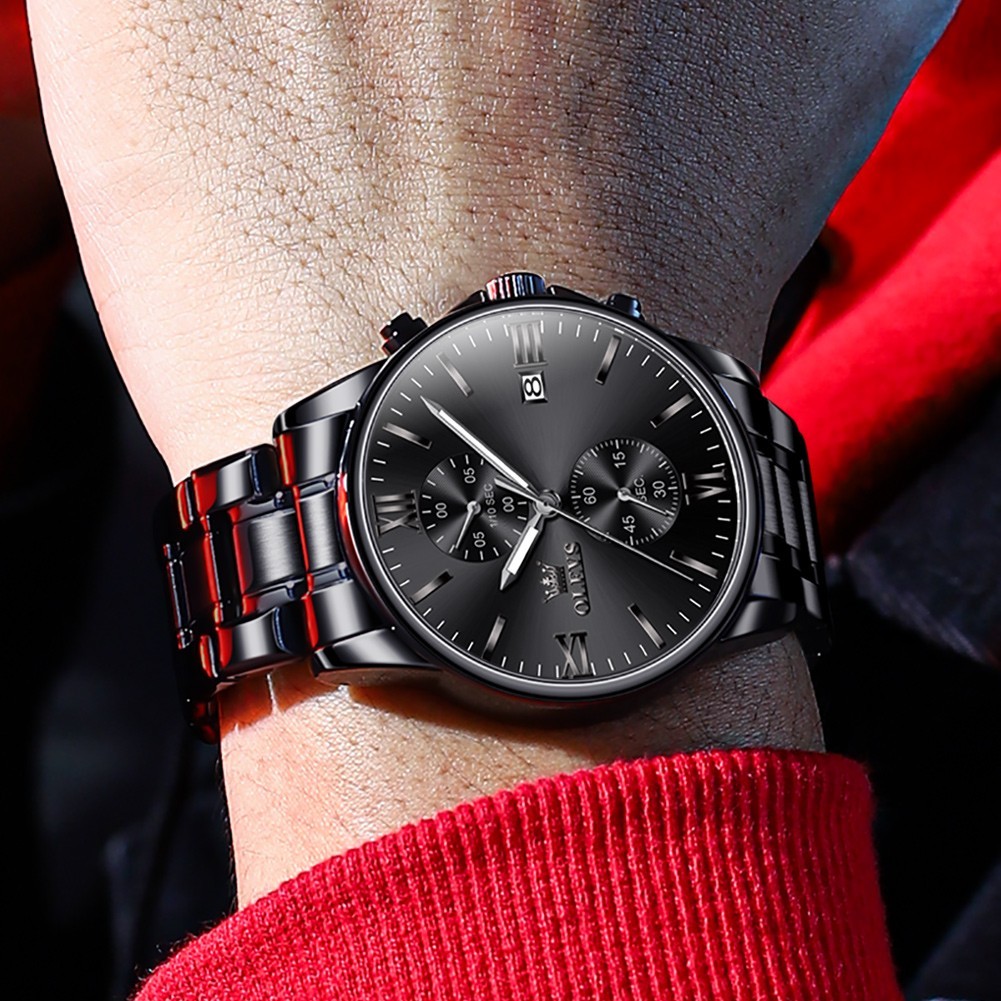 OLEVS 2886 Luminous Multifunctional Male Popular Steel Classic Quartz Watch