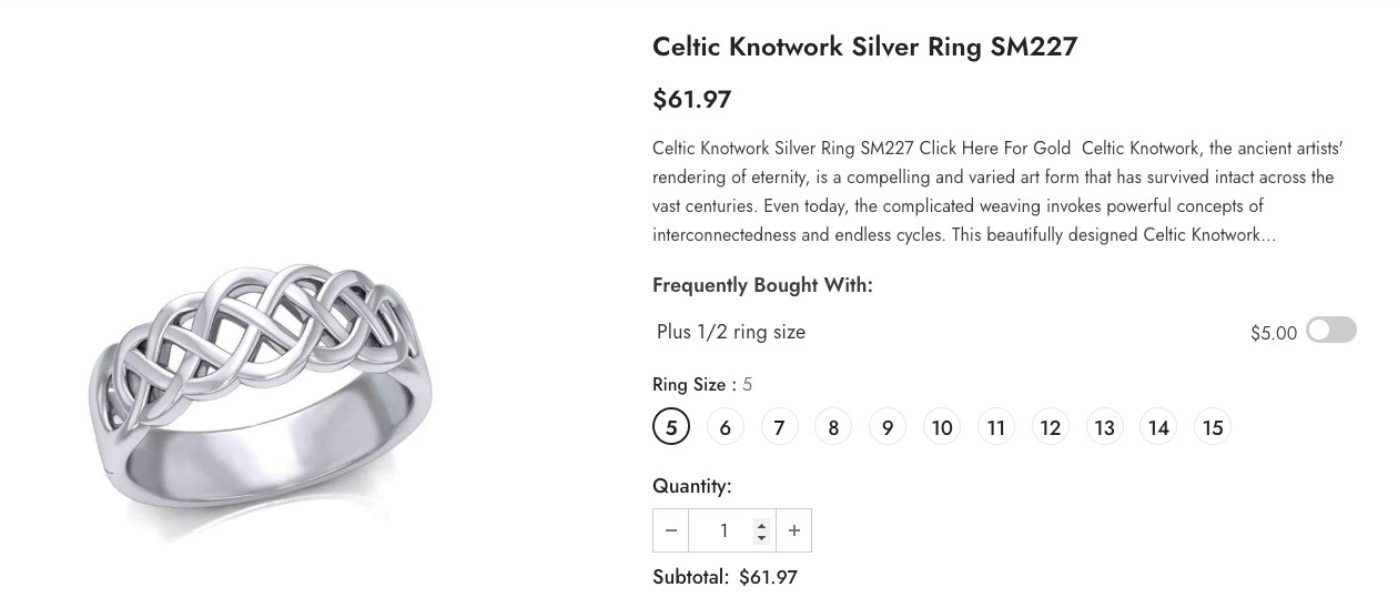 Celtic Knotwork Sterling Silver 925 Peter Stone Ring size 7 New