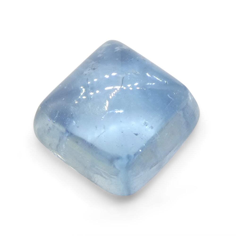 2.73ct Square Sugarloaf Cabochon Blue Aquamarine from Brazil