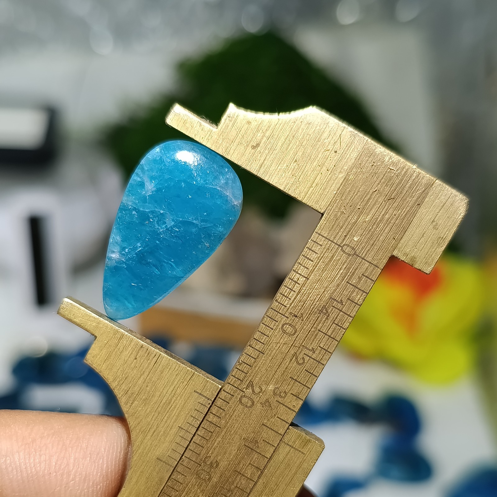 Natural Blue Apatite Polished Cabochon – Bulk Wholesale – Mixed Shapes 15–30 mm