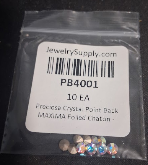 Preciosa Crystal MAXIMA Chaton 4mm (SS16) Crystal AB (10-Pcs)