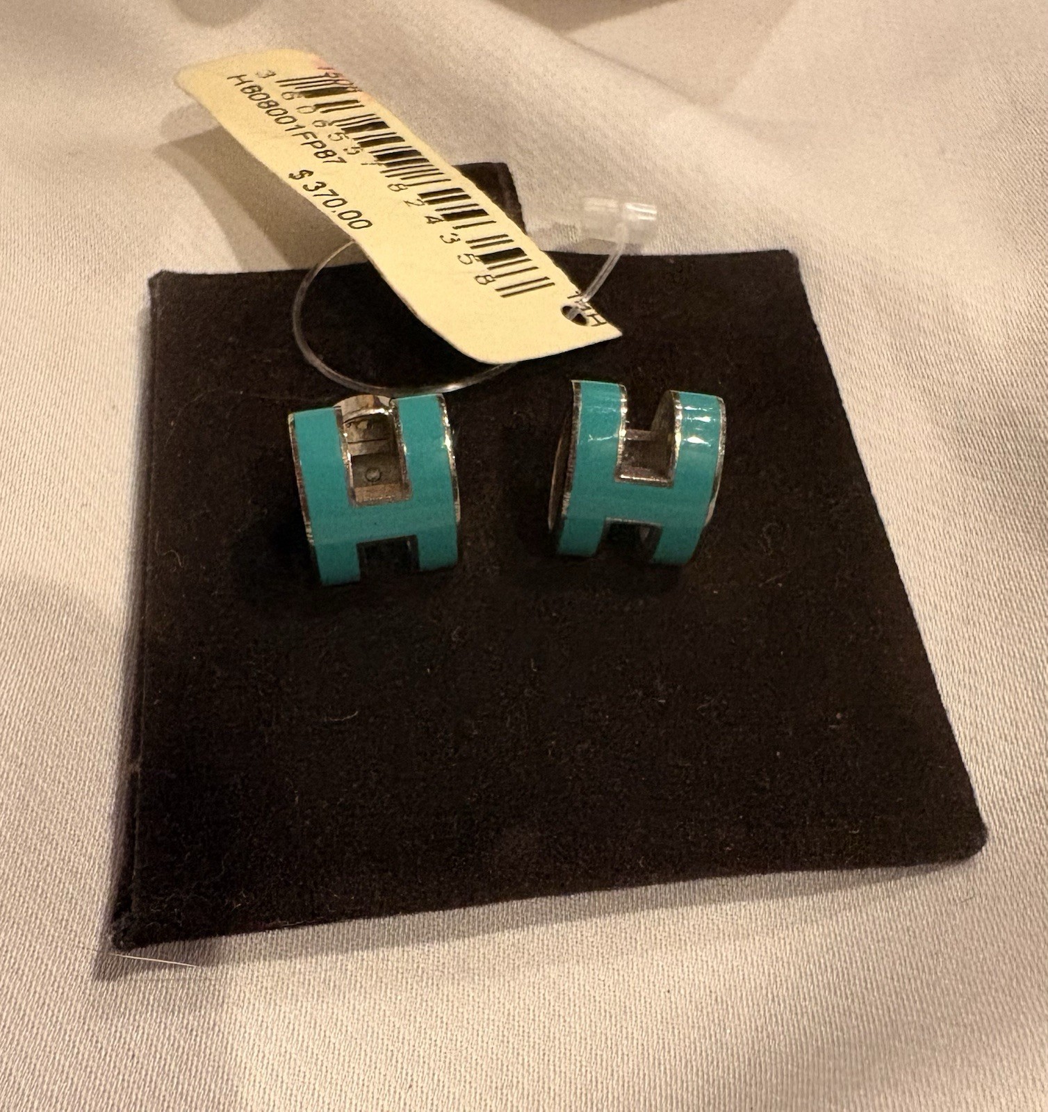 Hermes ‘Pop H’ Earrings in Emerald Green