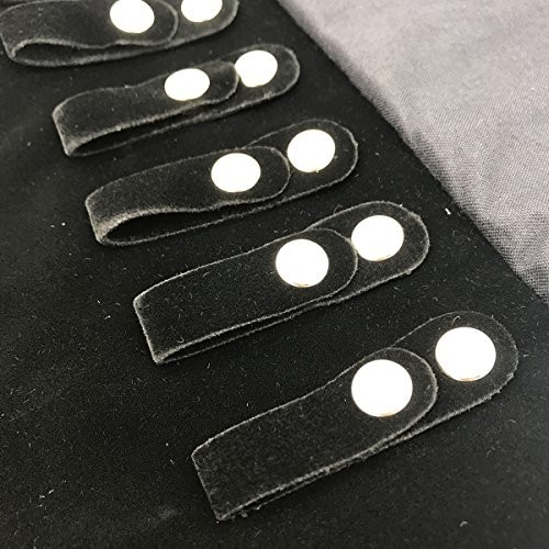 Velvet Travel Jewelry Roll Organizer Bag – Anti-Winding, Elastic Band, Black