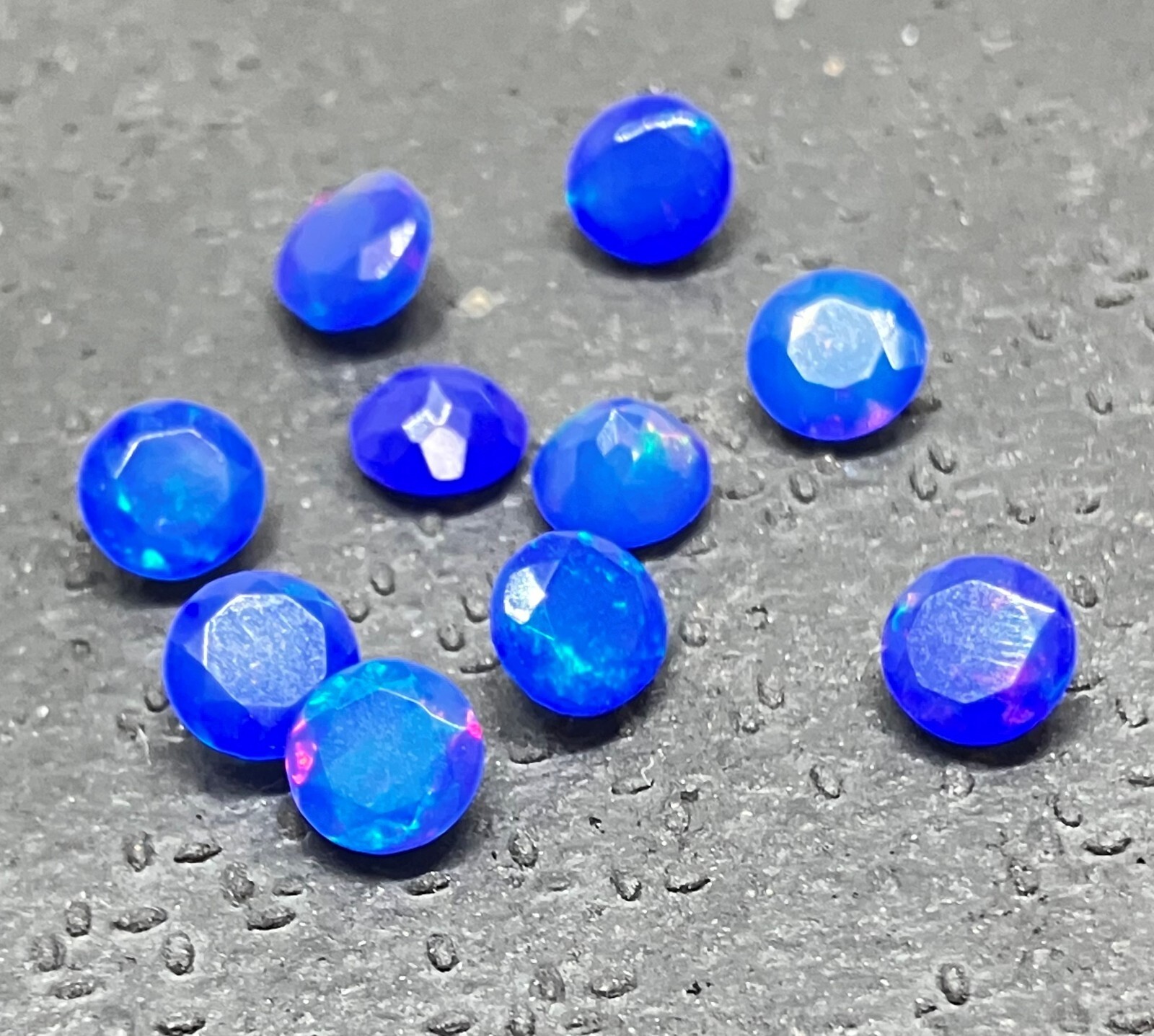 Blue Opal Natural Ethiopian Fire Round Cut AAA Loose Gemstone Assorted Jewelry