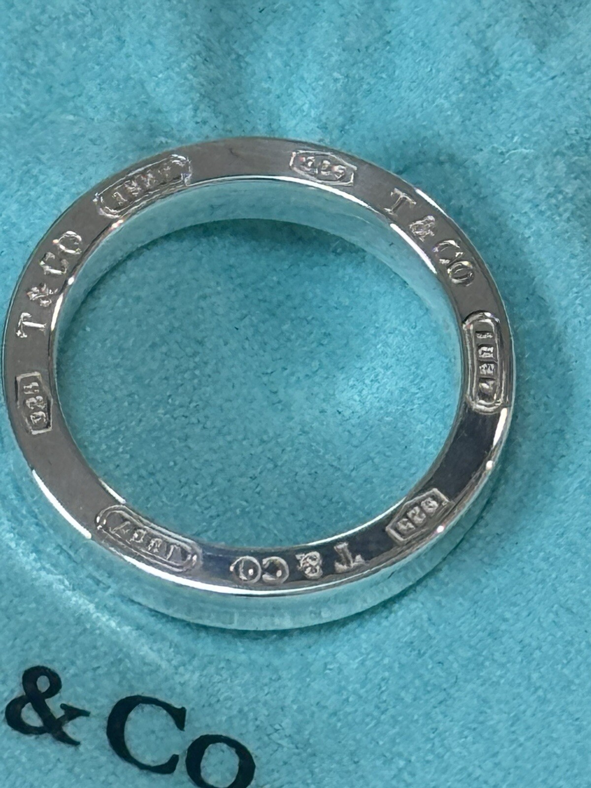 Tiffany & Co 1837 Edge Narrow Band Ring, Sterling Silver, Size 5.5, BNIB, RARE,