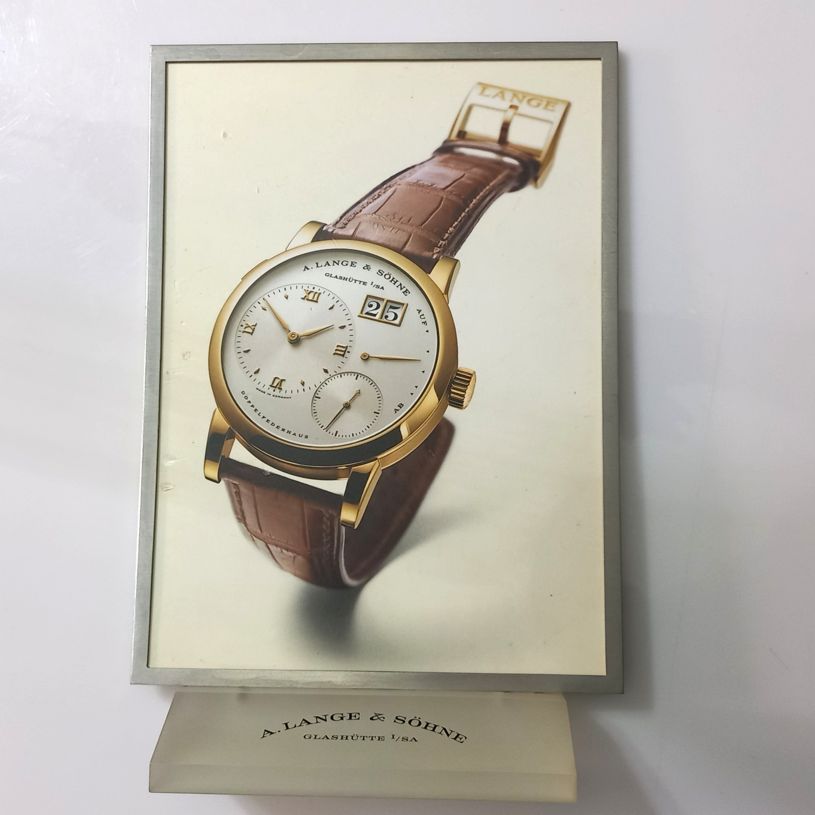 A. LANGE & SOHNE LANGE 1 YELLOW GOLD MODEL 101.032 STAND DISPLAY ADVERTISING