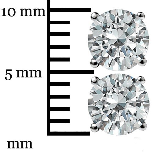 1.0 Ct Round cut GRA Moissanite 14k White Gold Stud Earrings w/Screw back Deal