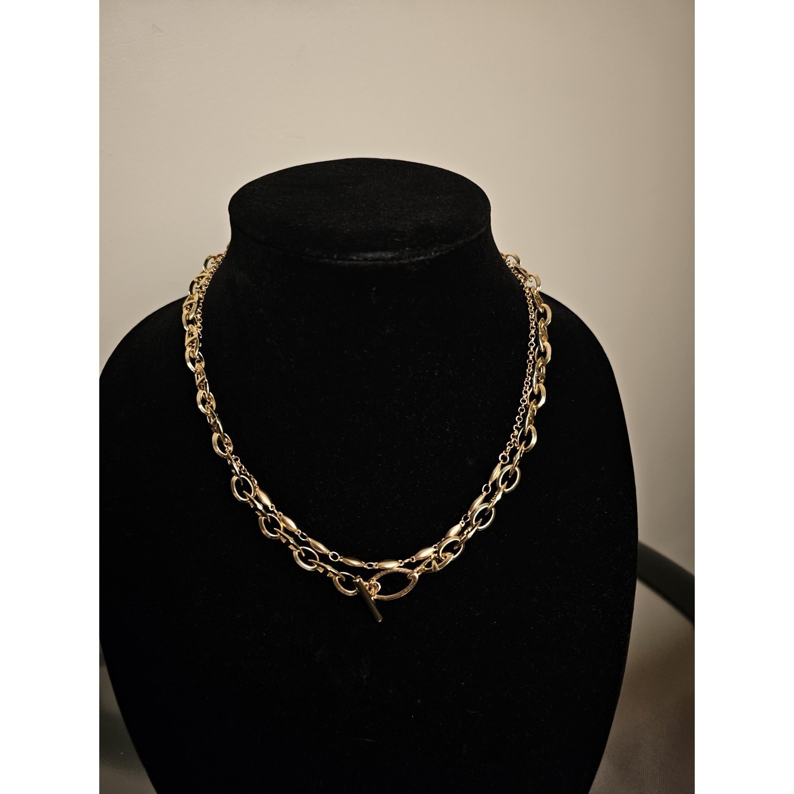 Double Layer Toggle Chain Gold Tone