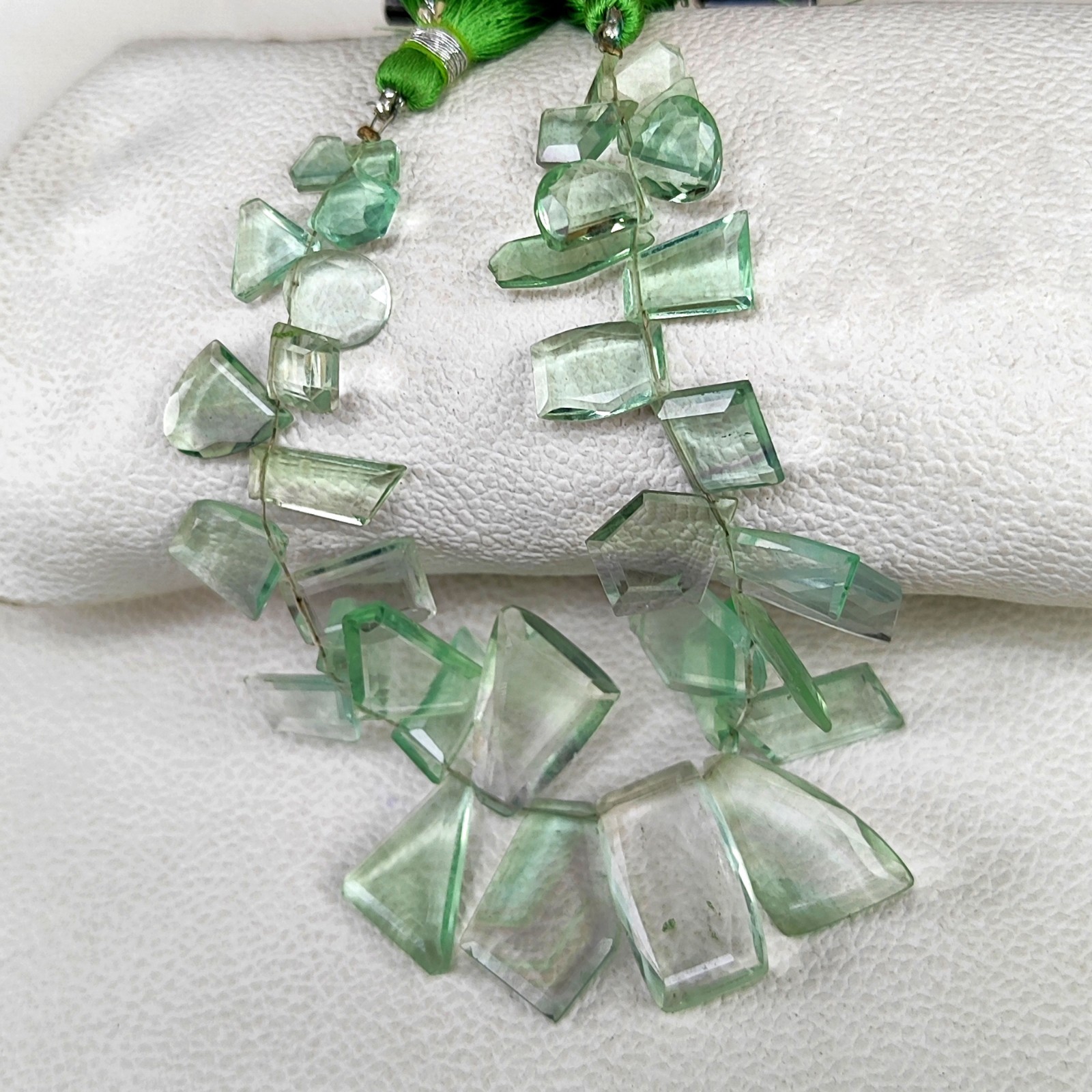 Natural Brazil Fluorite Faceted Cut Stone Beads 10-22mm 7″ Strand Jewelry Gems