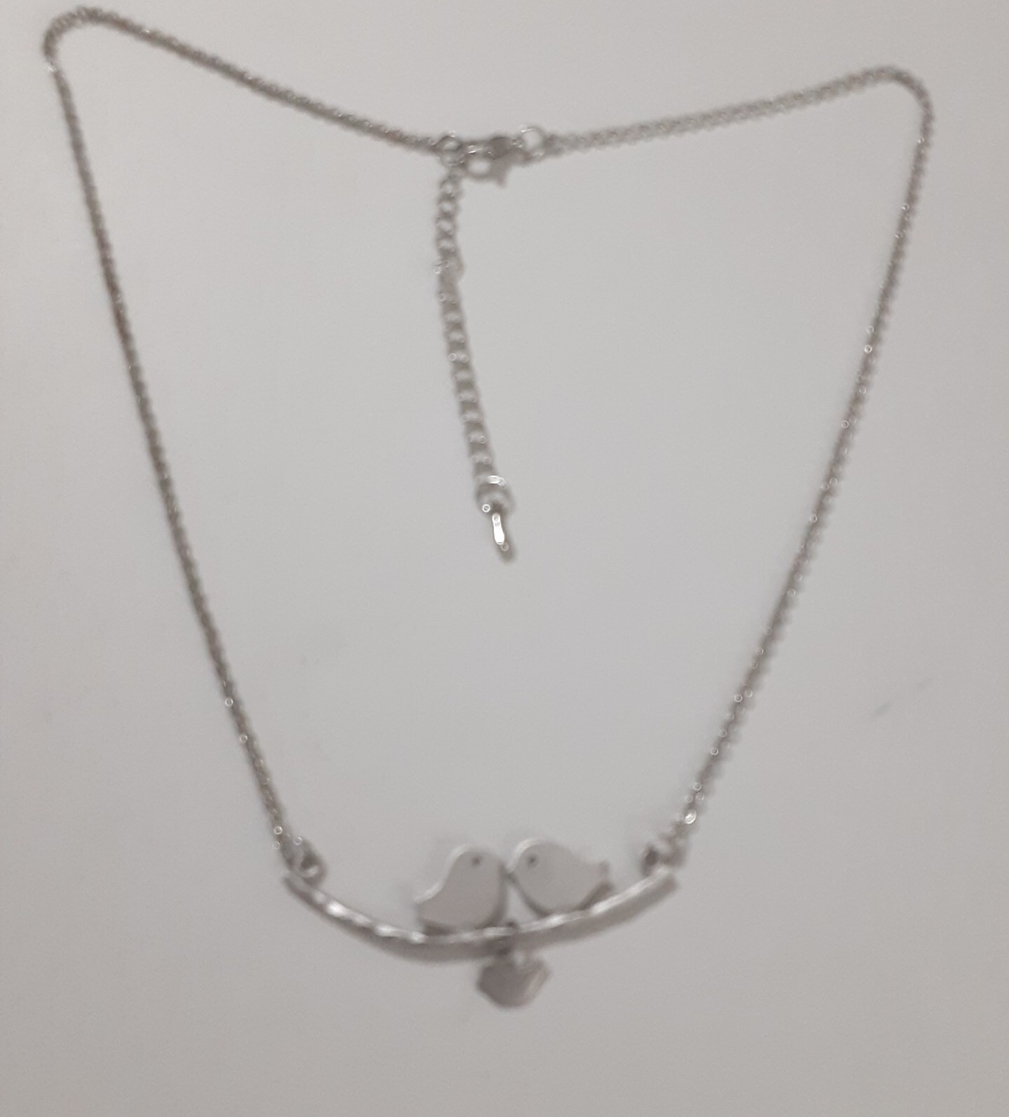 Love Birds Pendant Necklace Silver