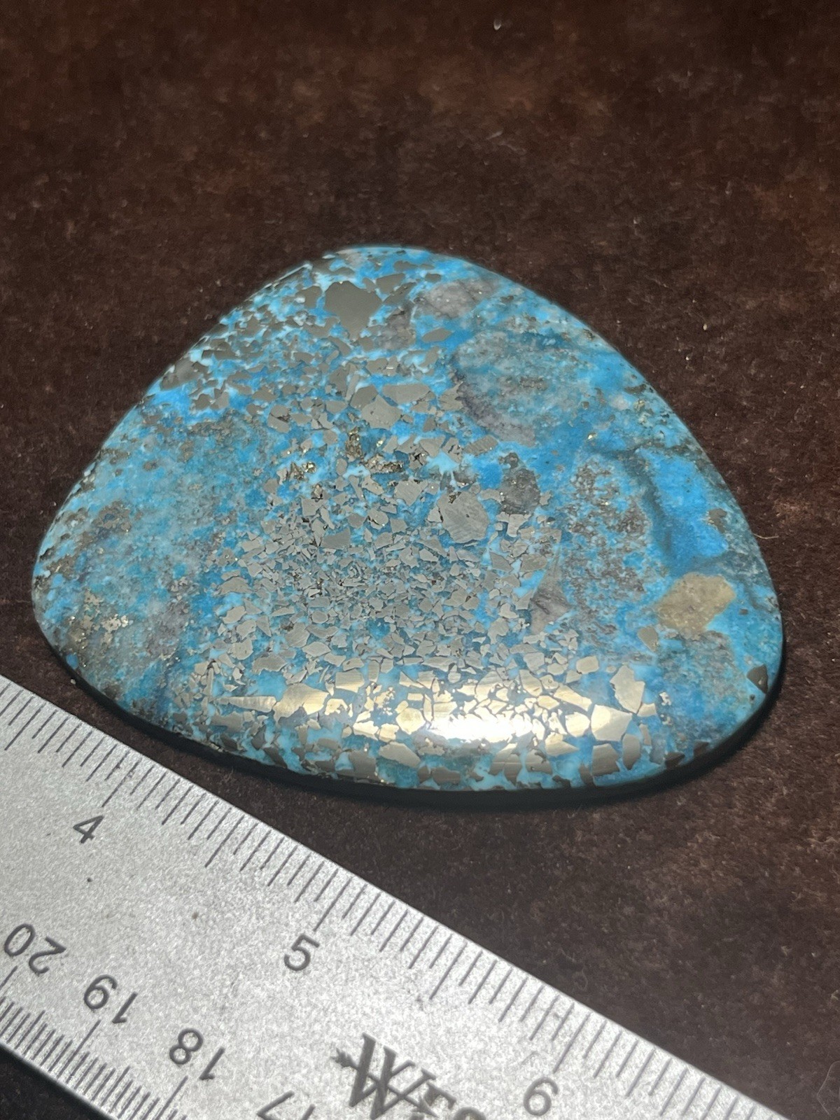 Persian Turquoise w/ Pyrite Cab 346ct Nice Blue Beautiful Large Cabochon