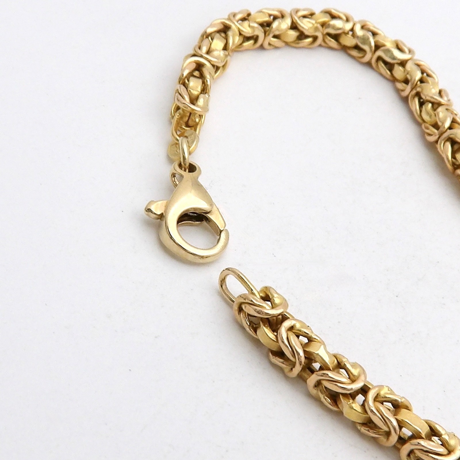 Solid 14k Gold Round Byzantine Link Tukrish Rope Chain Necklace 18.5in Italy