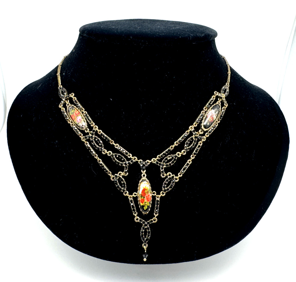Lovely Delicate Necklace By Michal Negrin With Colorful Crystals #37#