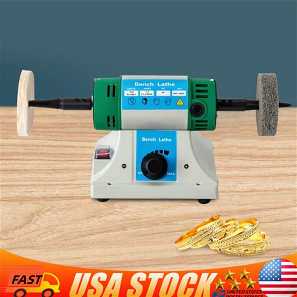Variable Speed Bench Grinder Jewelry Polisher Polishing Machine Craft Buffing