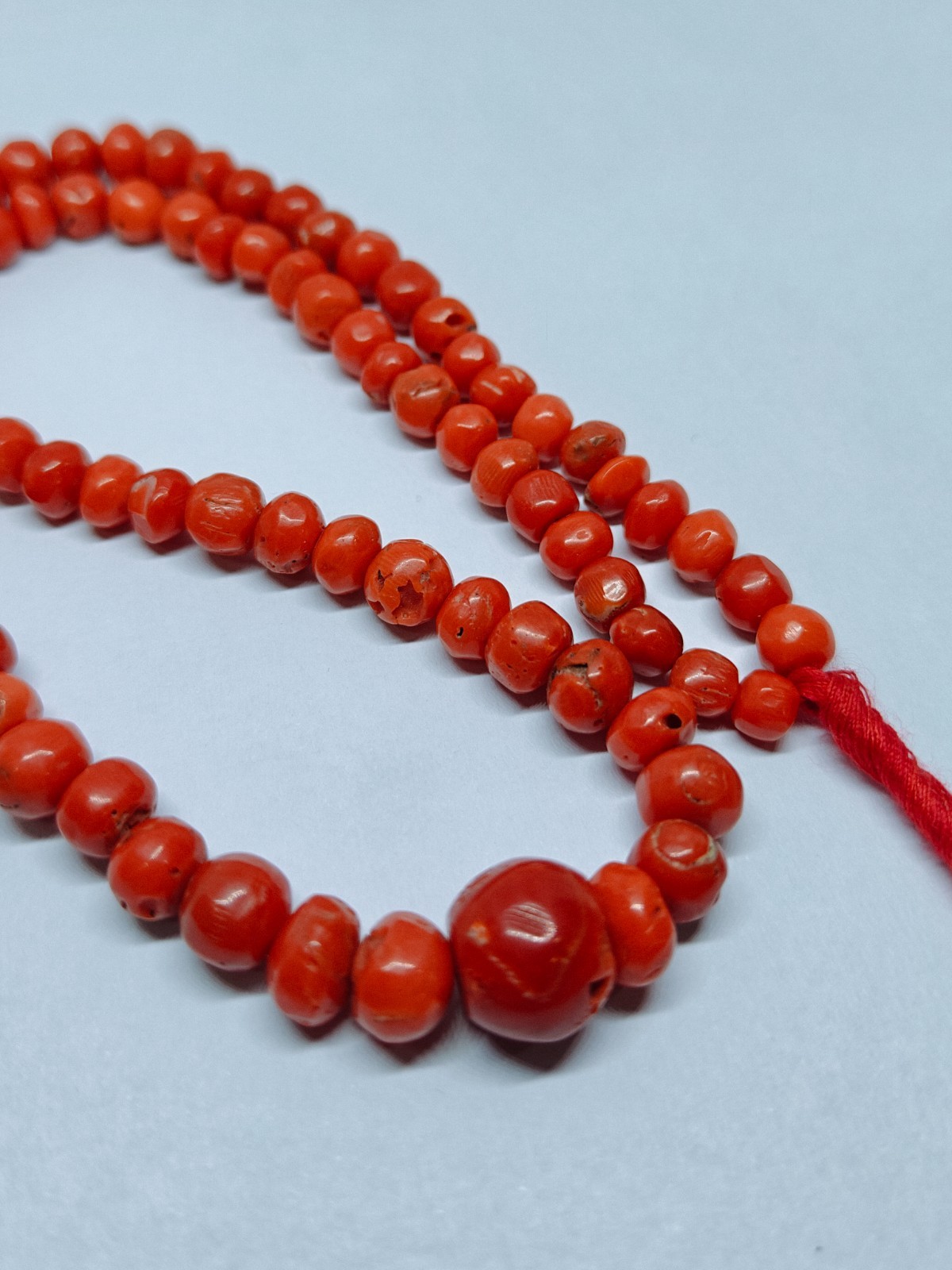 Italian Red Coral Rondelle Beads Loose Mediterranean Sea Gemstone 16 In Strand
