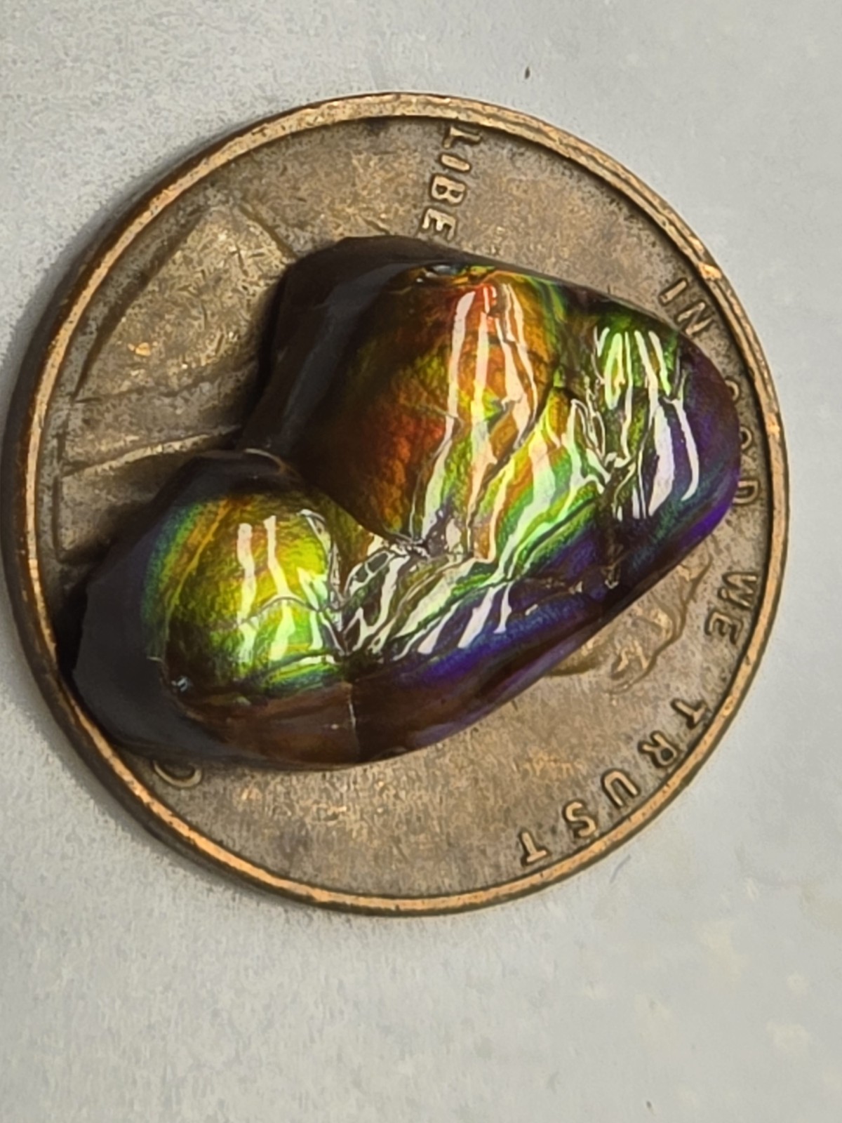 Dancing Rainbow Fire Agate Gem 6.7 Ct Original Hand Carved Natural Arizona Gem