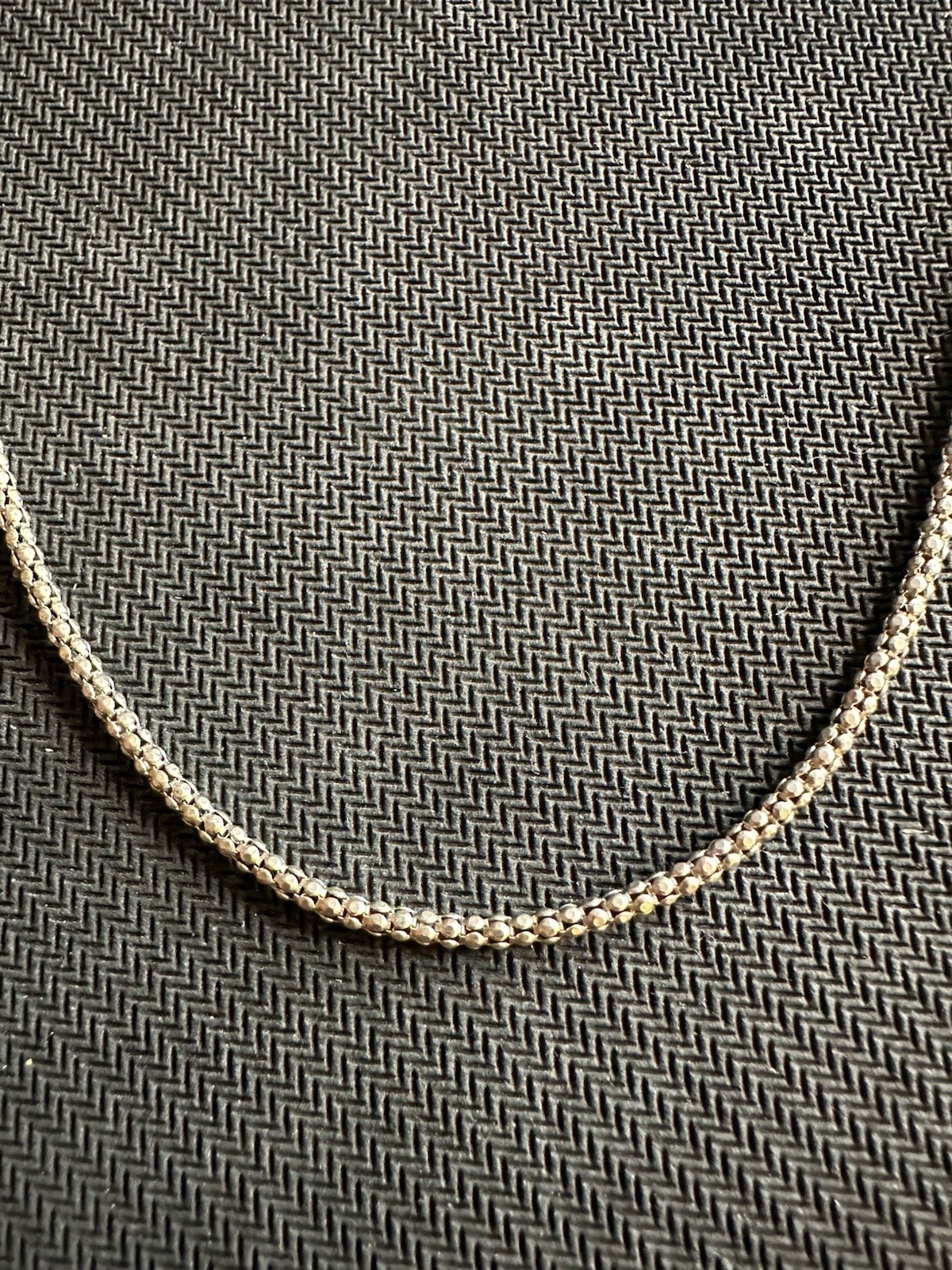 Sterling Silver 925 Popcorn Style Chain Necklace, 16in Long