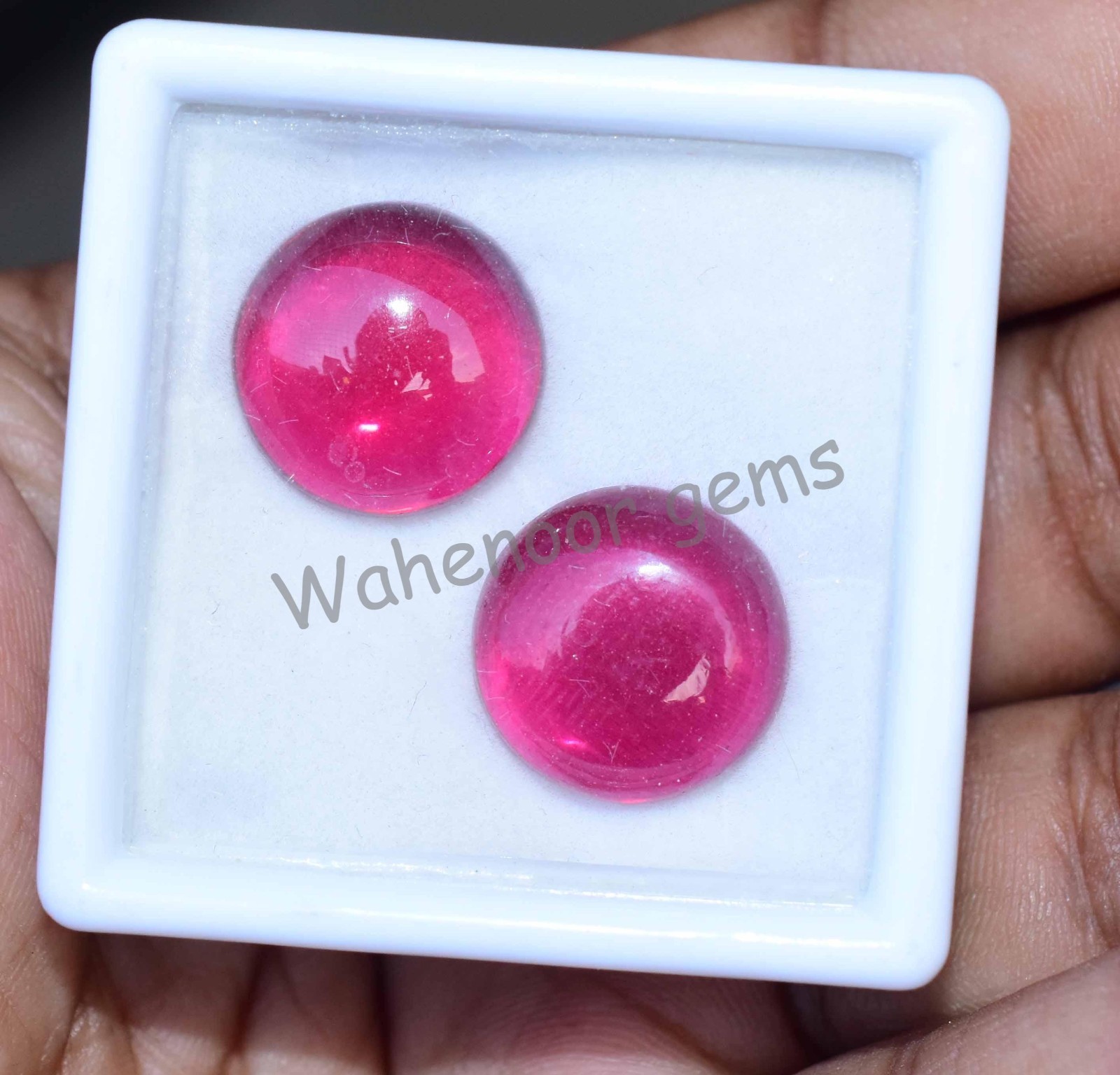 Pair of Natural Mogok Pink Ruby Round 14.7 mm Certified 30.00 Ct Loose Gemstone