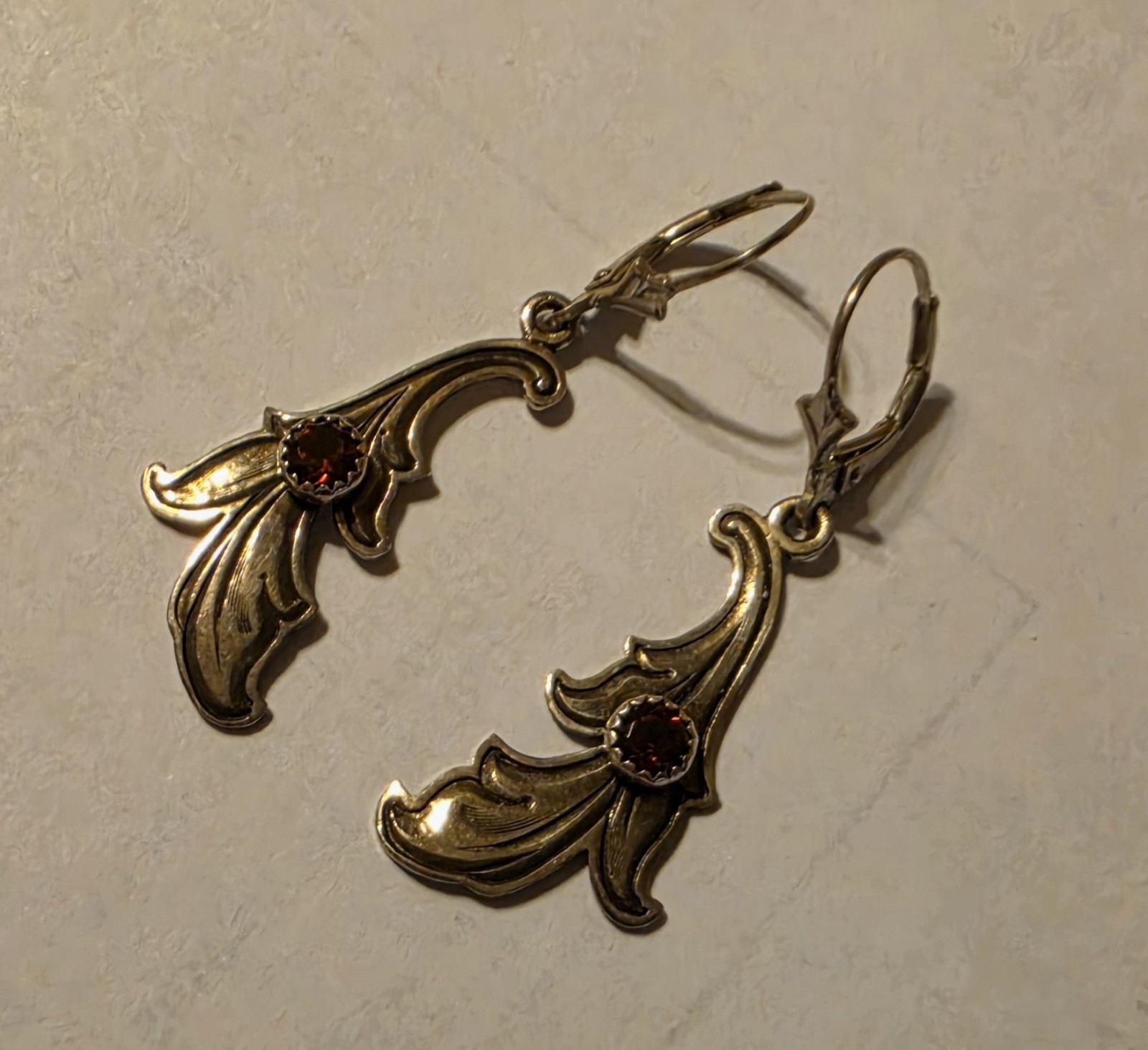 Sterling Silver Western Kit Carson Earrings With Gemstone