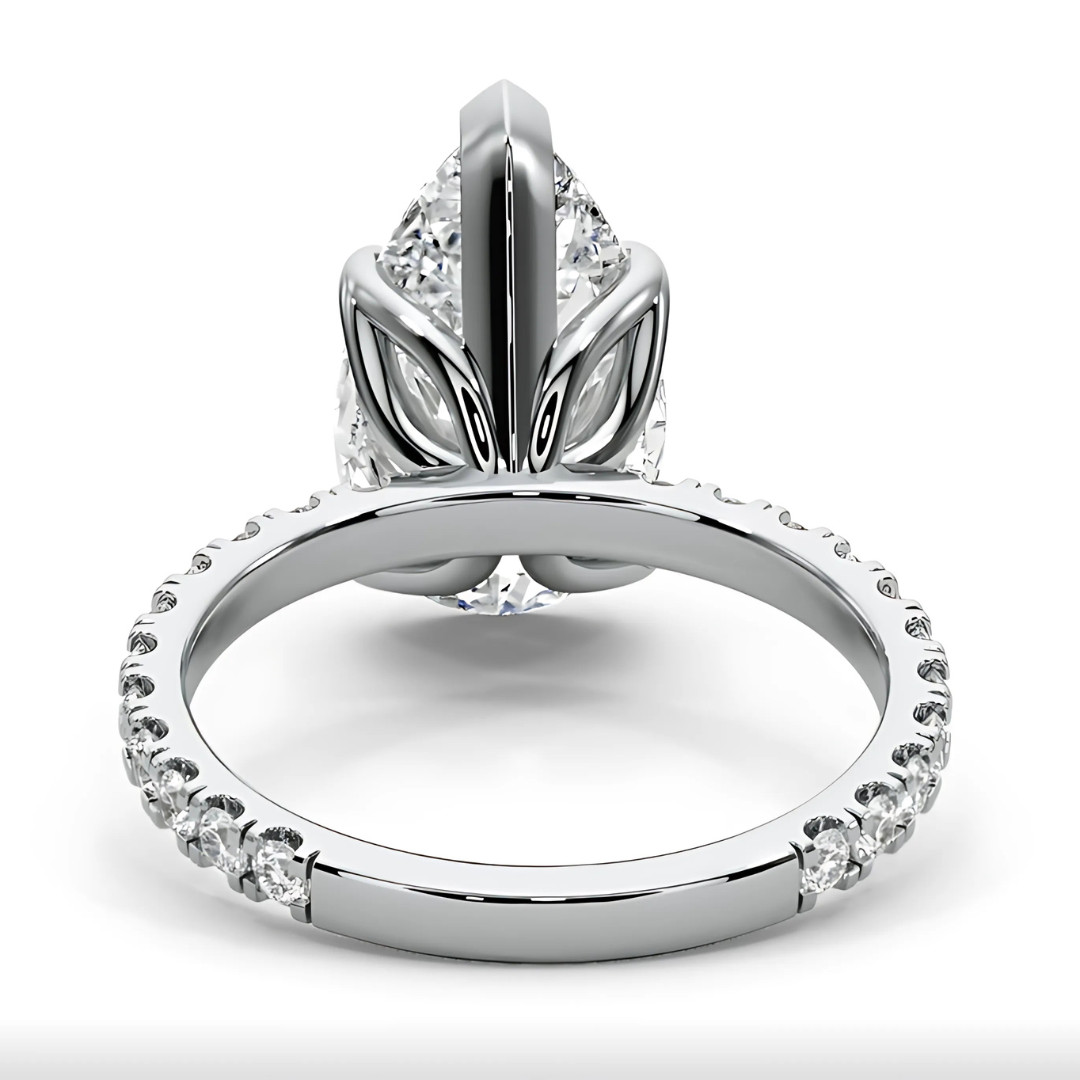 IGI 2.56 CT E VS1 Pear Cut Lab Grown Diamond Engagement Ring 14K White Gold