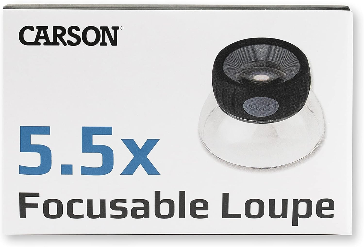 Carson LumiLoupe Plus 5.5X Power Loupe with Dual Focus – Crystal Clear Viewing