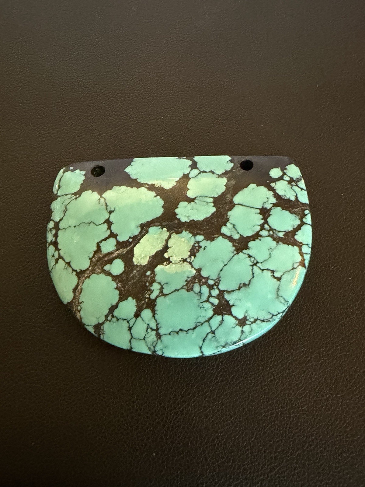 Spiderweb Hubei Turquoise Cabochon Cab Pendant 31g 2”