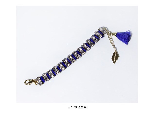 K-POP GIRLS’ GENERATION TAEYEON ROYAL BLUE TWO LINES BRACELET NEW
