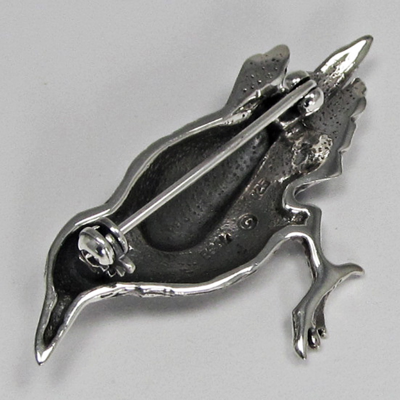 Sterling Silver Raven Brooch Pin – Crow Corvid Bird Animal Totem Avian Jewelry