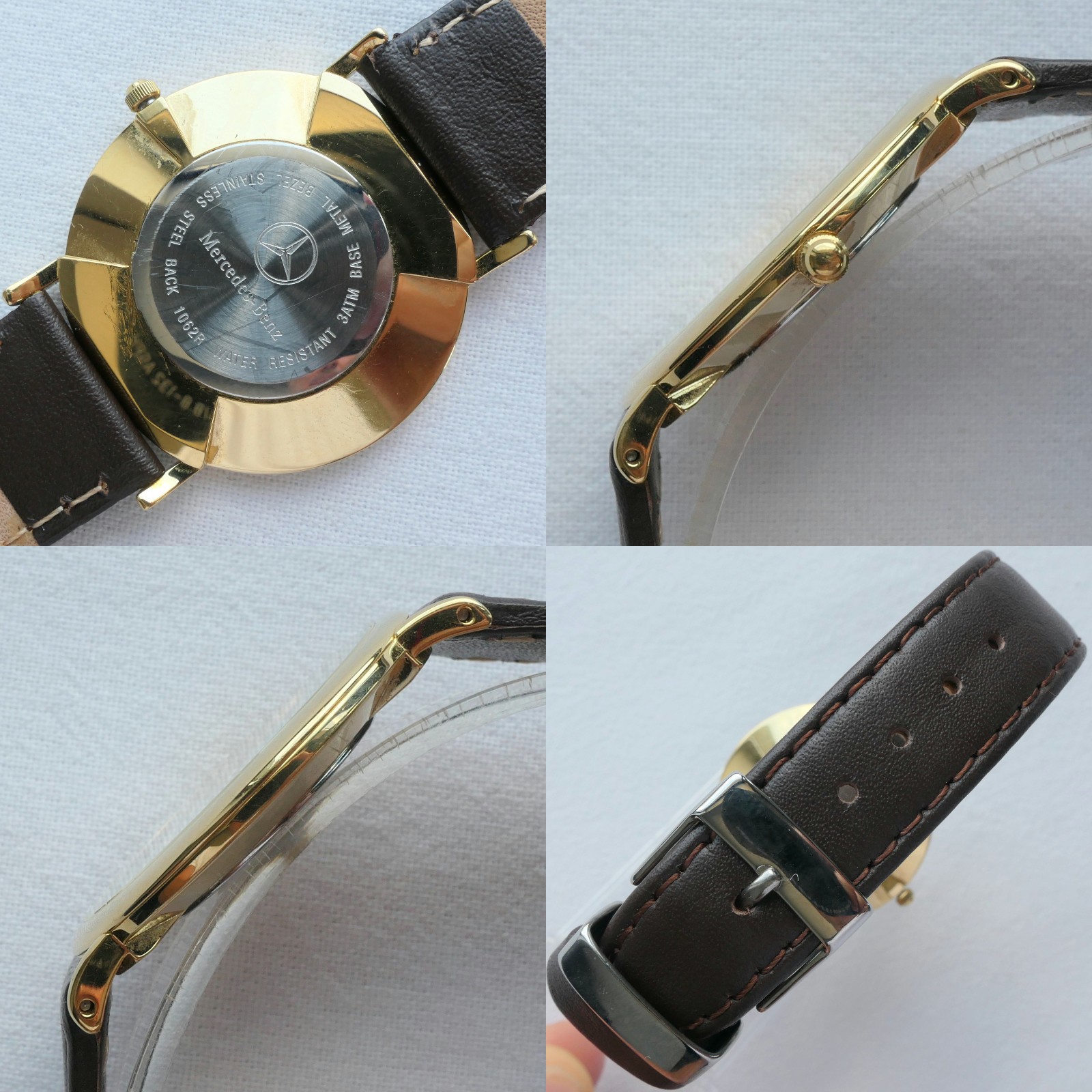Mercedes Benz Classic Car Accessory 18k Gold Plated Swiss Made Luxury Watch