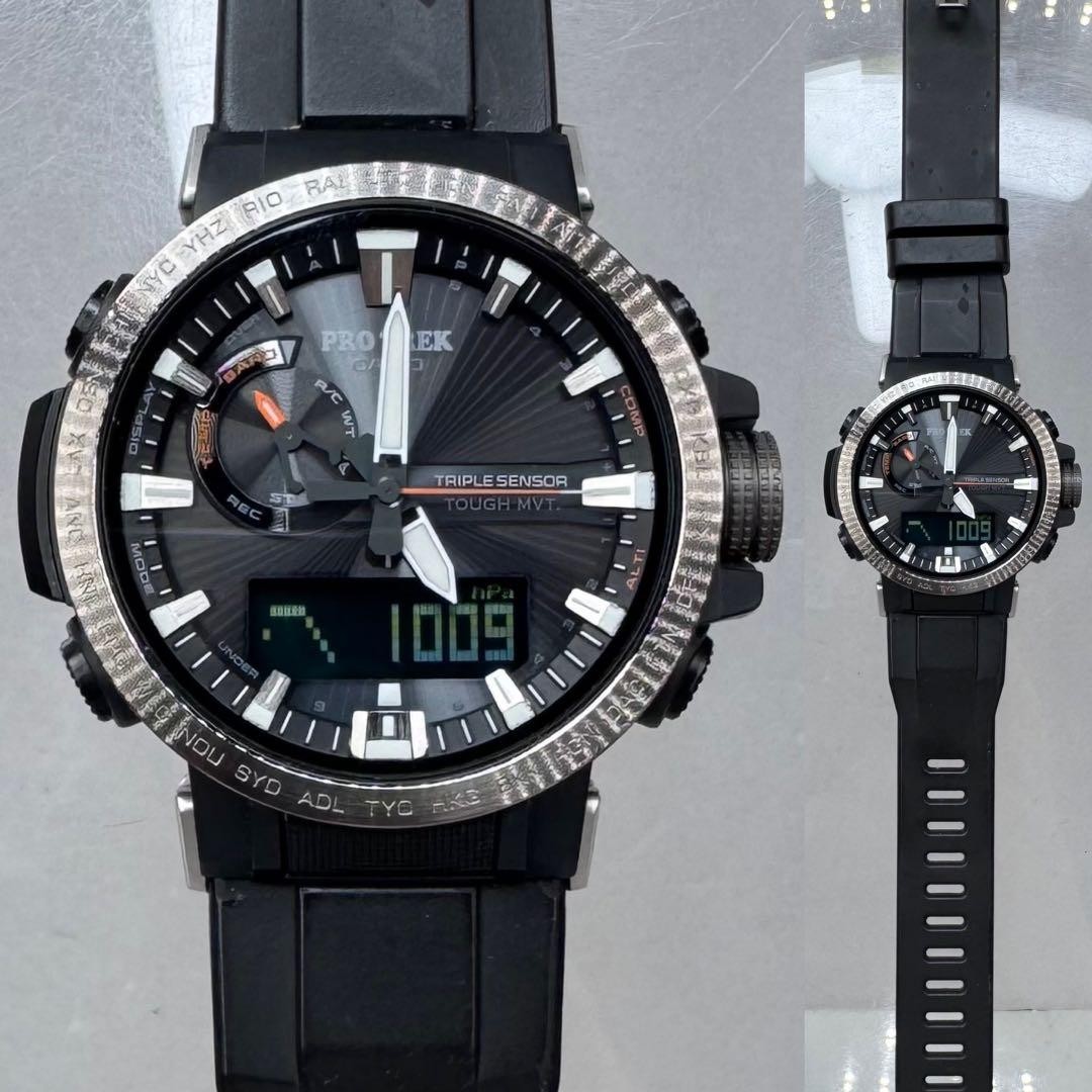 PROTREK PRW 60Y Radio Solar Black Triple Sensor
