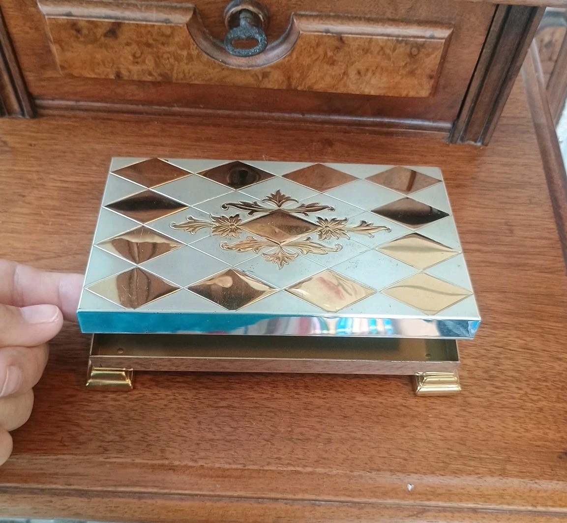 Minaudiere Compact Cigarette Makeup Footed Case Longines Watch Box 4×6 Dresser