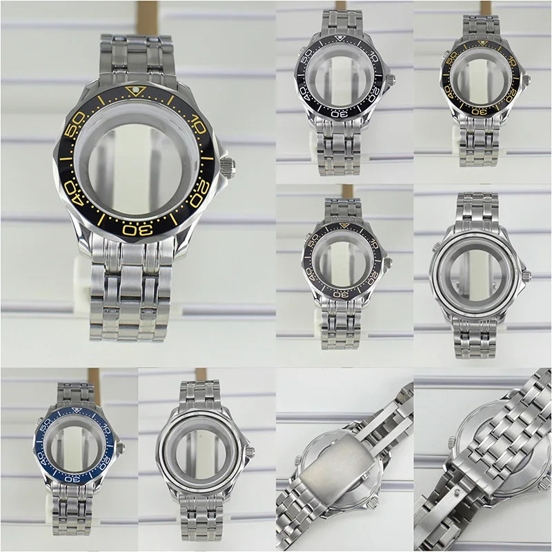 41mm Watch Case Bracelet Seamaster Mod Sapphire For Seiko NH35 NH36 NH38