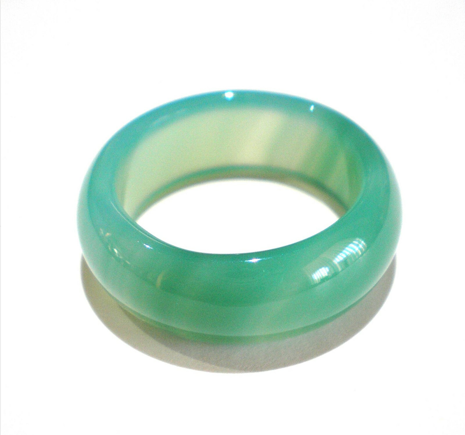 Black Agate/Carnelian/Green/Red/Yellow Jade Band Ring Men’s Women’s Various Size