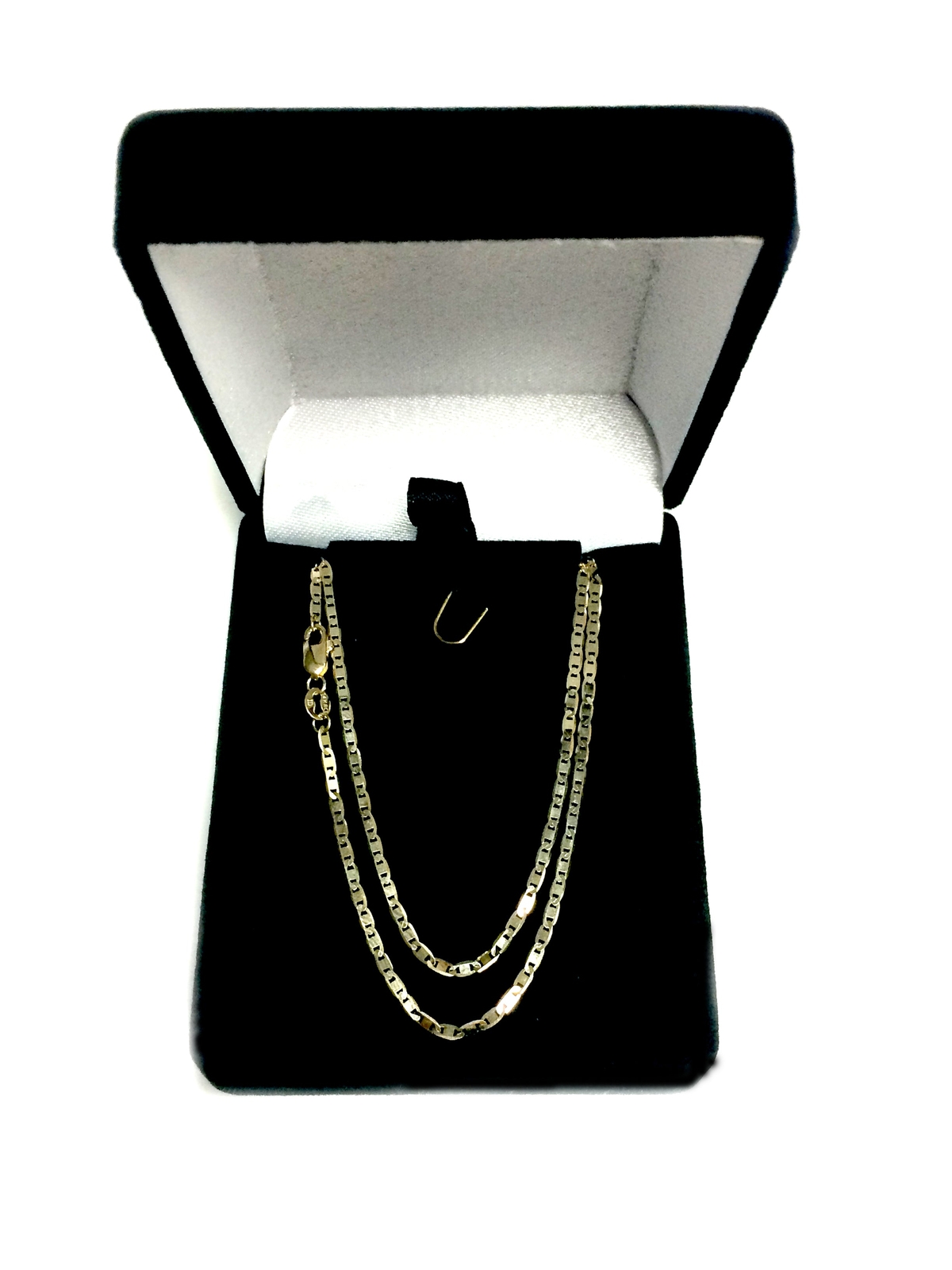10k Yellow Real Gold Mariner Link Chain Necklace, 1.7mm, 20″