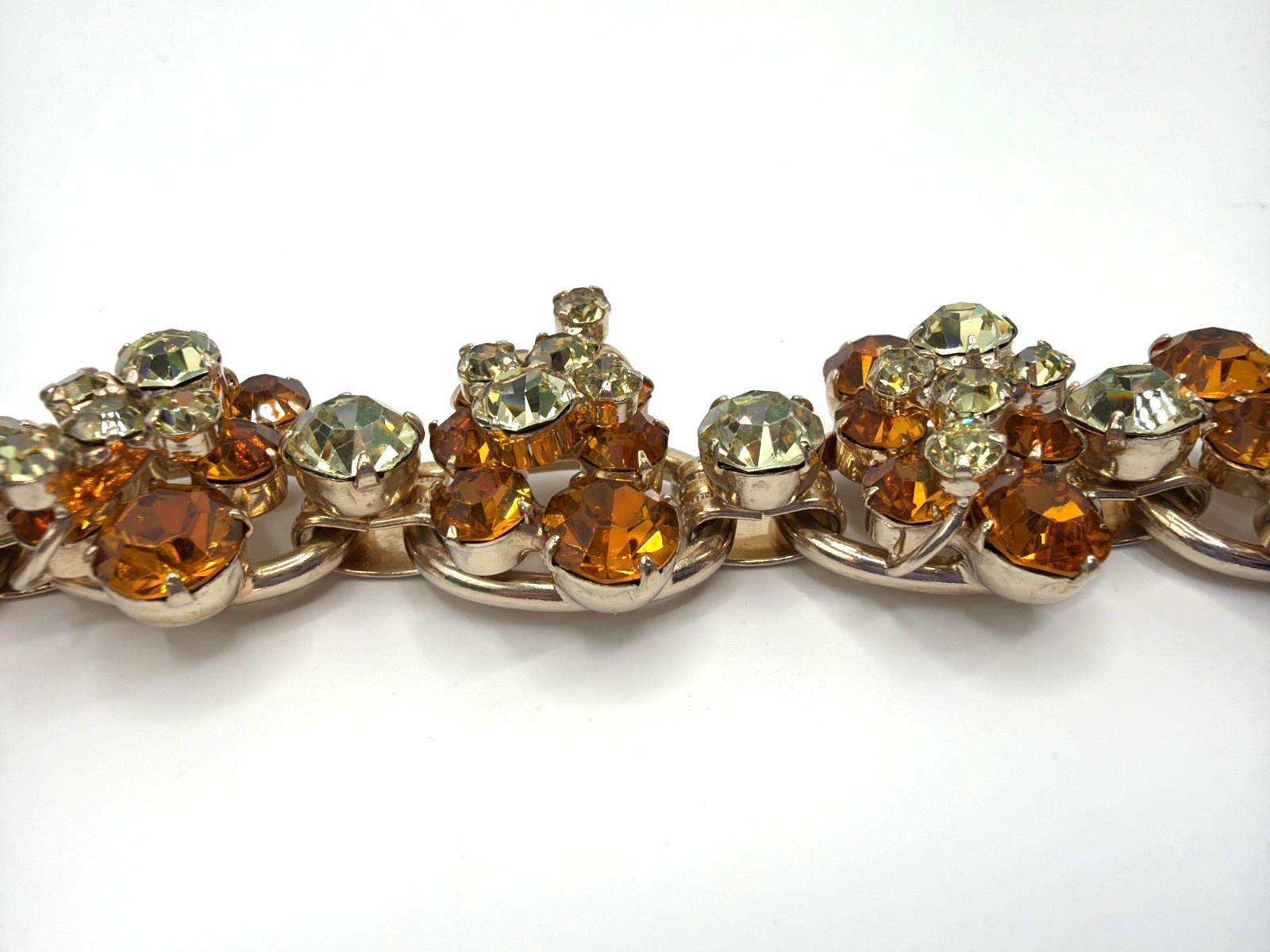 JULIANA D&E Set Bracelet w/Earrings Topaz and Citrine Rhinestones Ref#3288