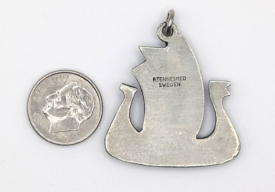 Vtg R. Tennesmed Sweden Viking Ship Pendant