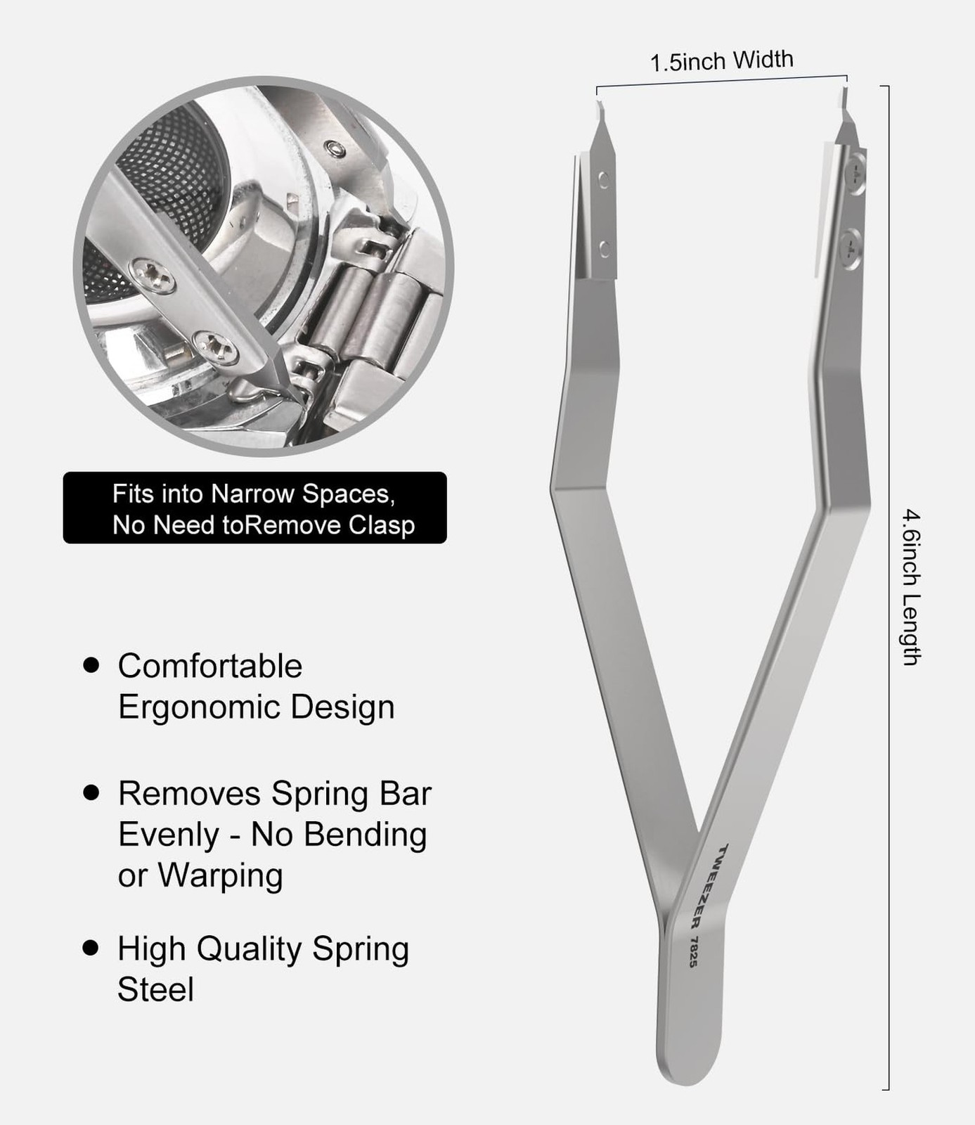 7825 Spring Bar Tweezer, Watch Spring Bar Plier Removal Tool for Watchmaker a…
