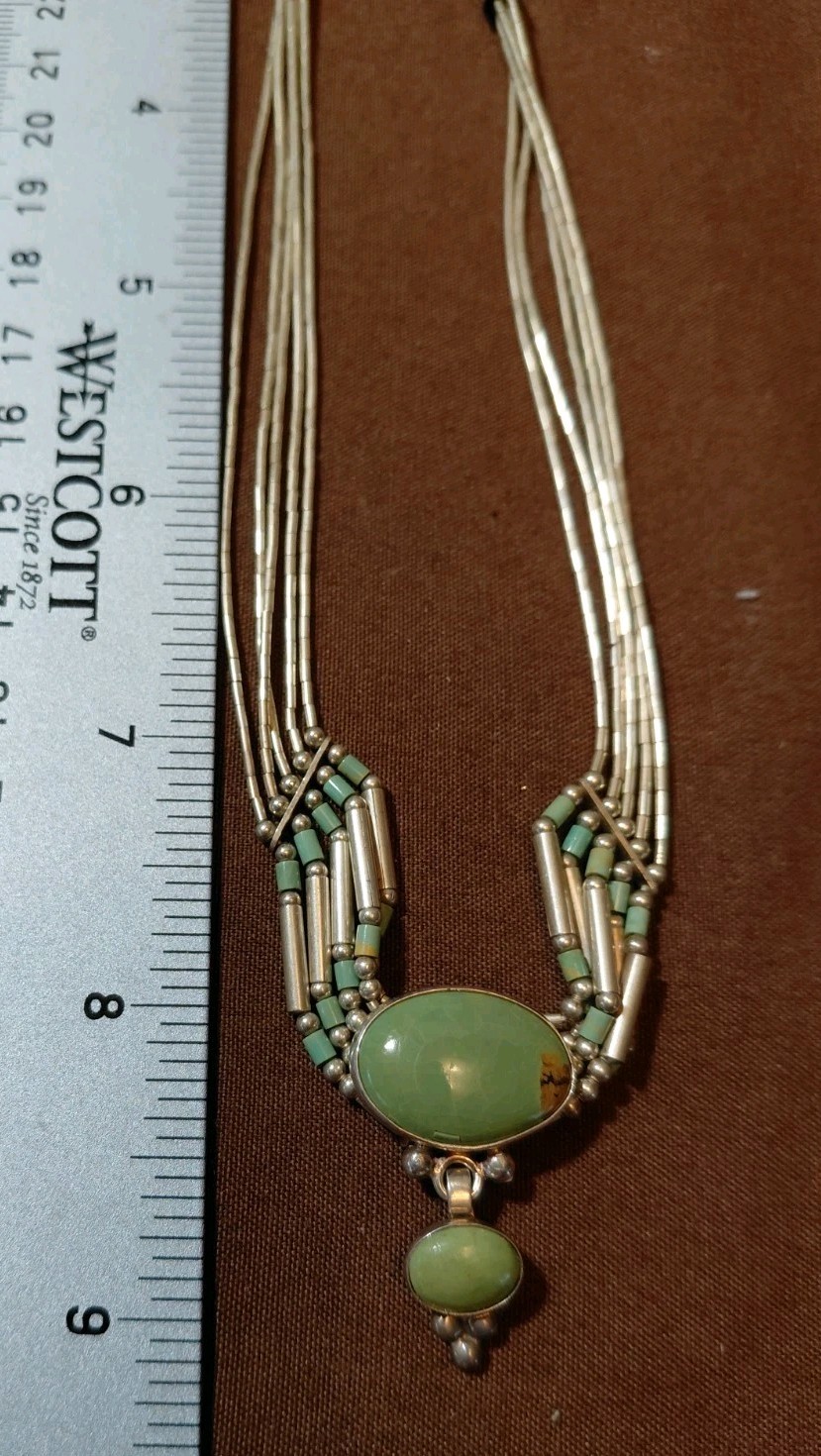 QT Turquoise Carolyn Pollack Liquid Sterling Silver Pendant Necklace 18″