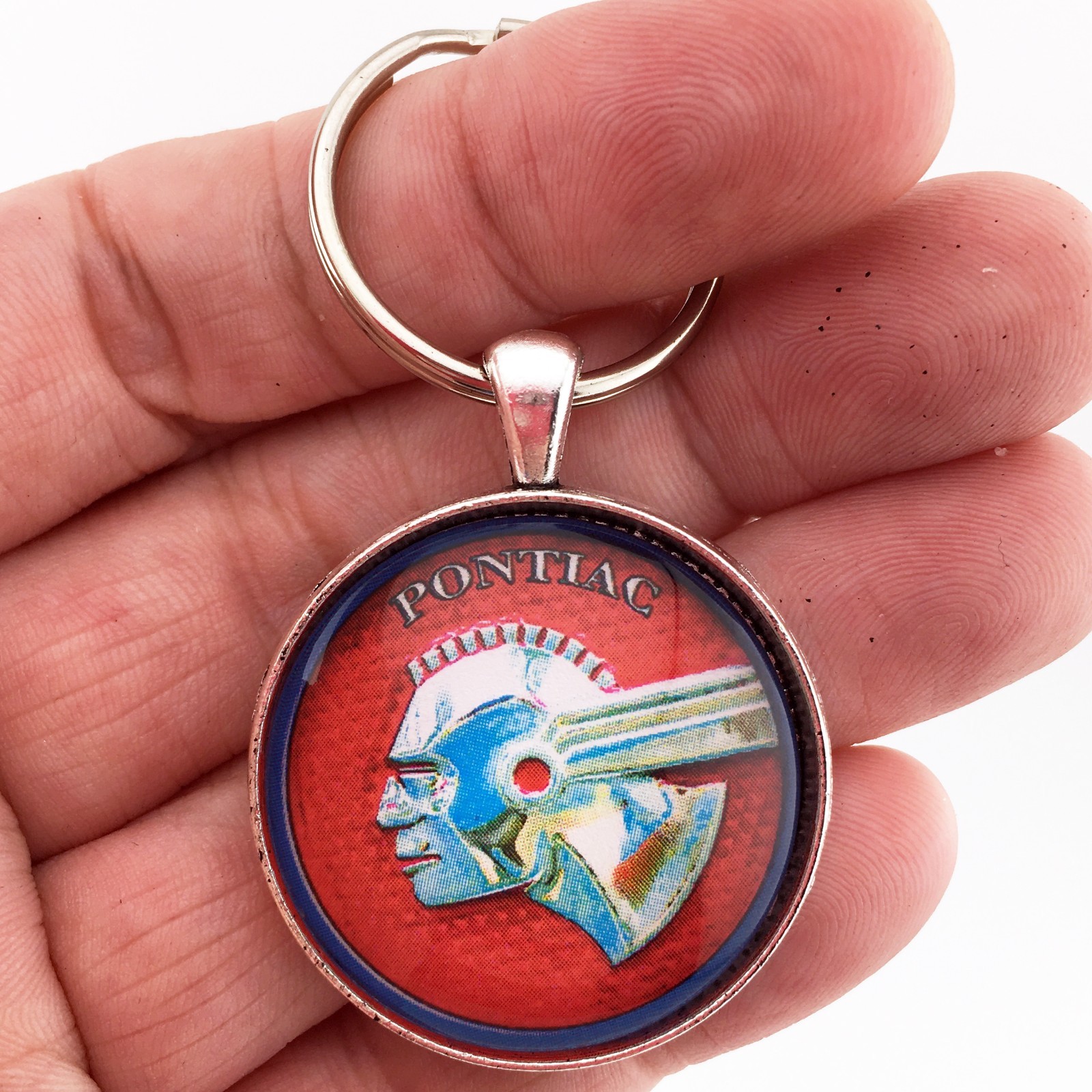 Vintage Pontiac Badge Emblem Logo Chief Head Ornament Keychain Reproduction