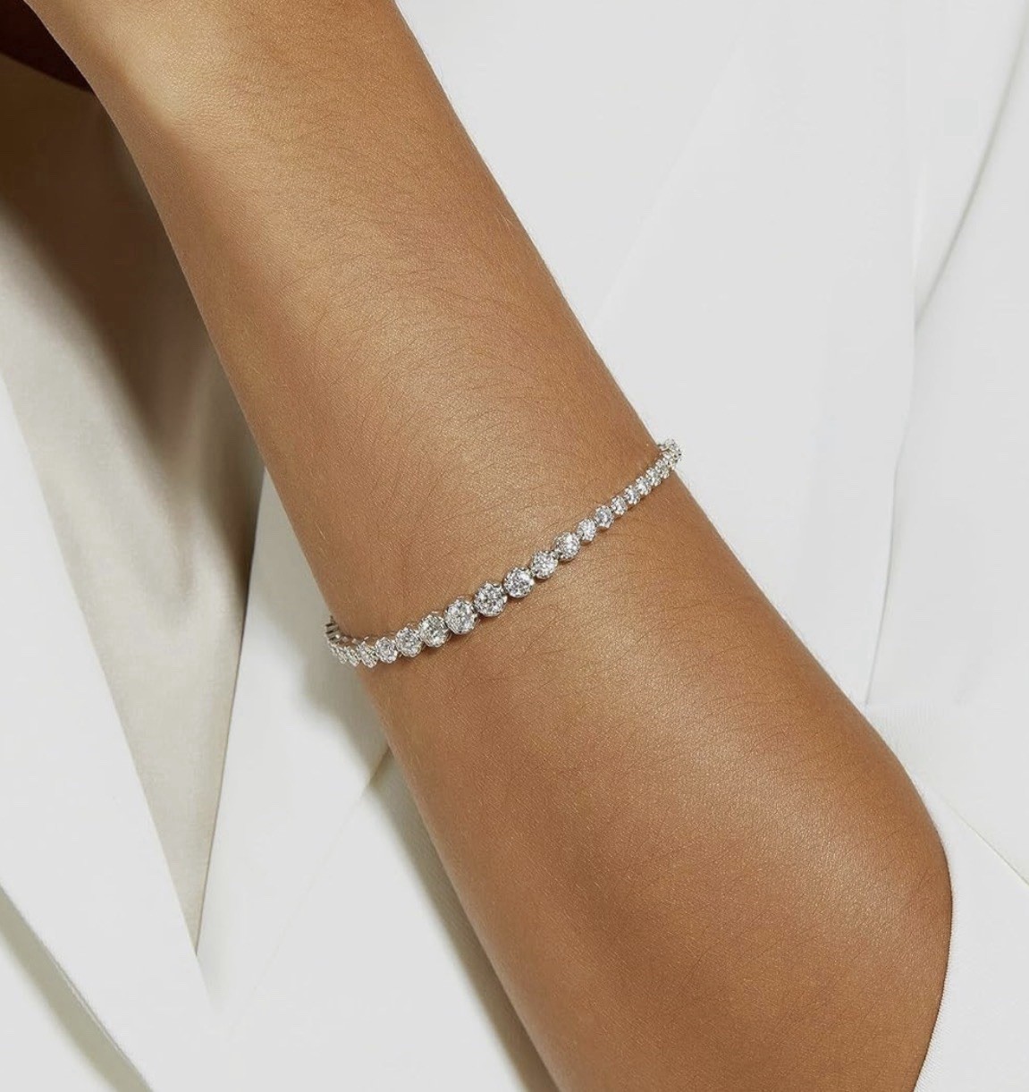 Moissanite Tennis Bracelet D Color VVS1 Graduated 3.17ct 6.5INCH 925 Silver Gift