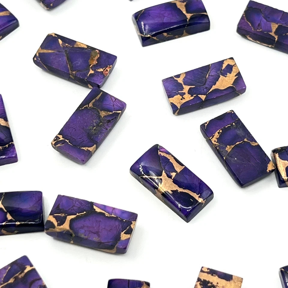 AAA+ Purple Rose Copper Turquoise Cabochon Rectangle Shape Loose Gemstone