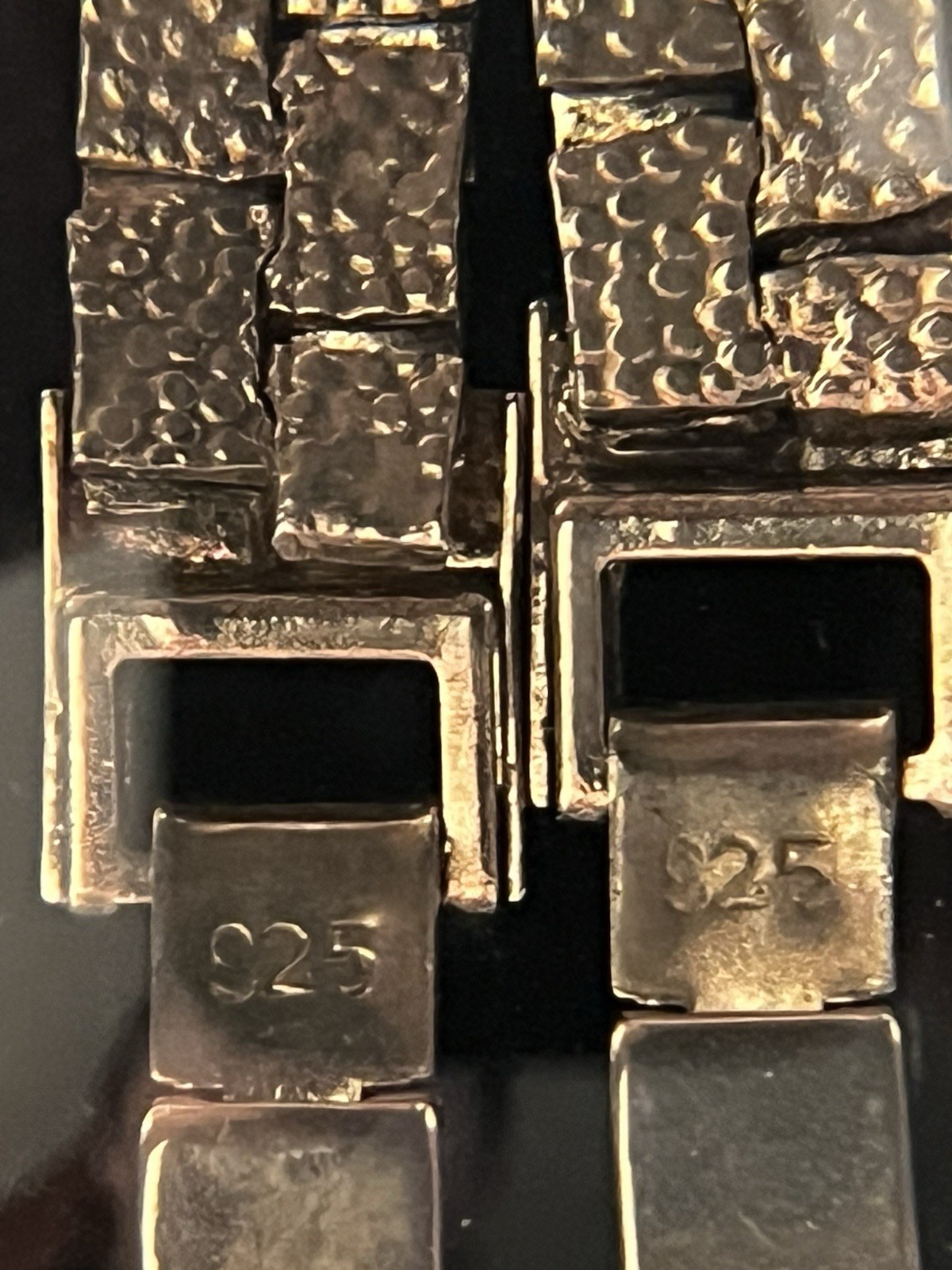 Silver Necklace & Bracelet Nugget Style Design – Marked 925