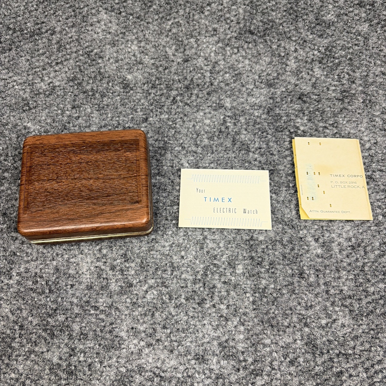Vintage TIMEX Electric Watch Case Only with Faux Wood Grain