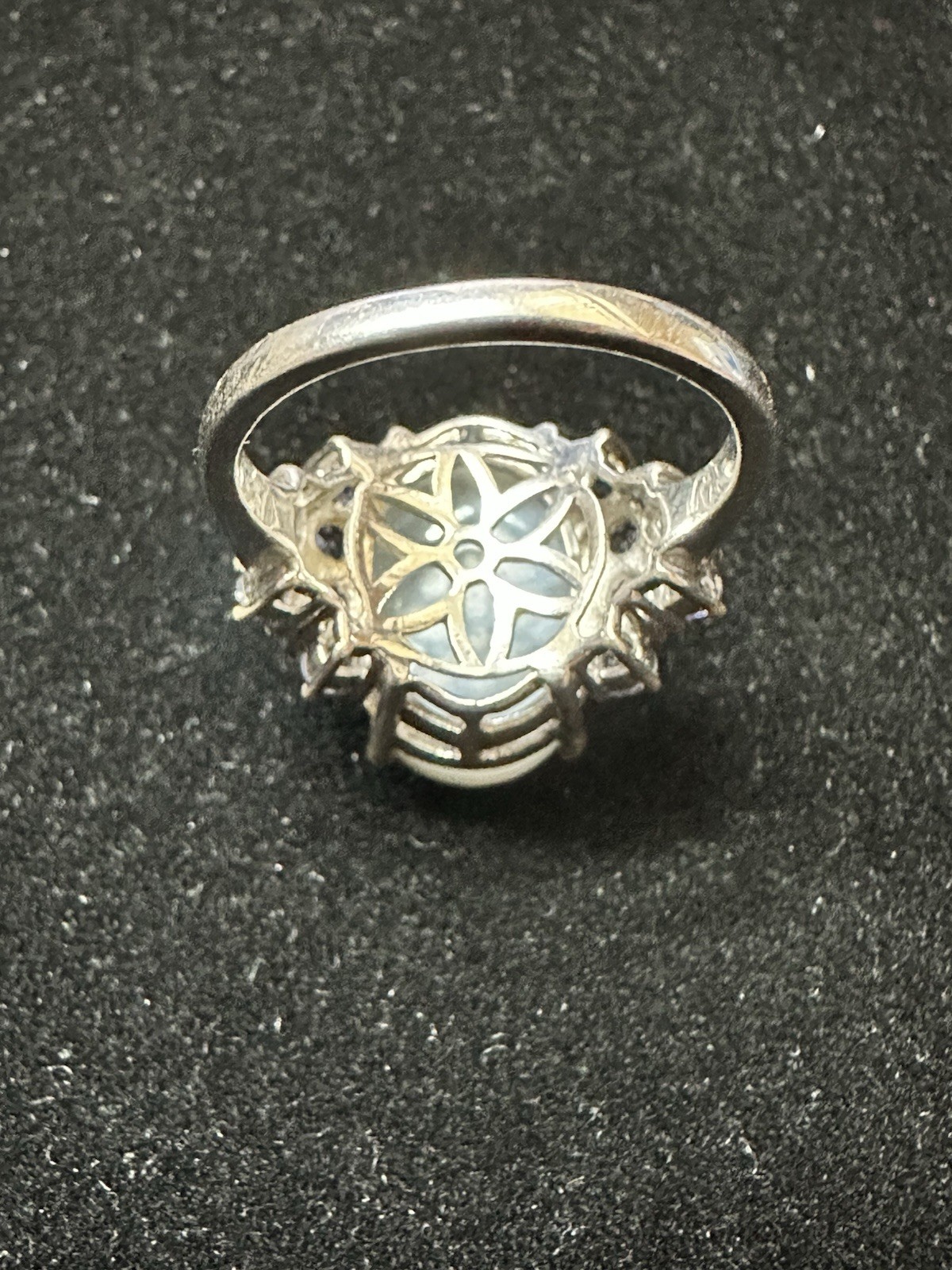 Vintage Blue Purple Semi Gems Sterling Silver 925 Genuine Marcasite Ring Sz 10