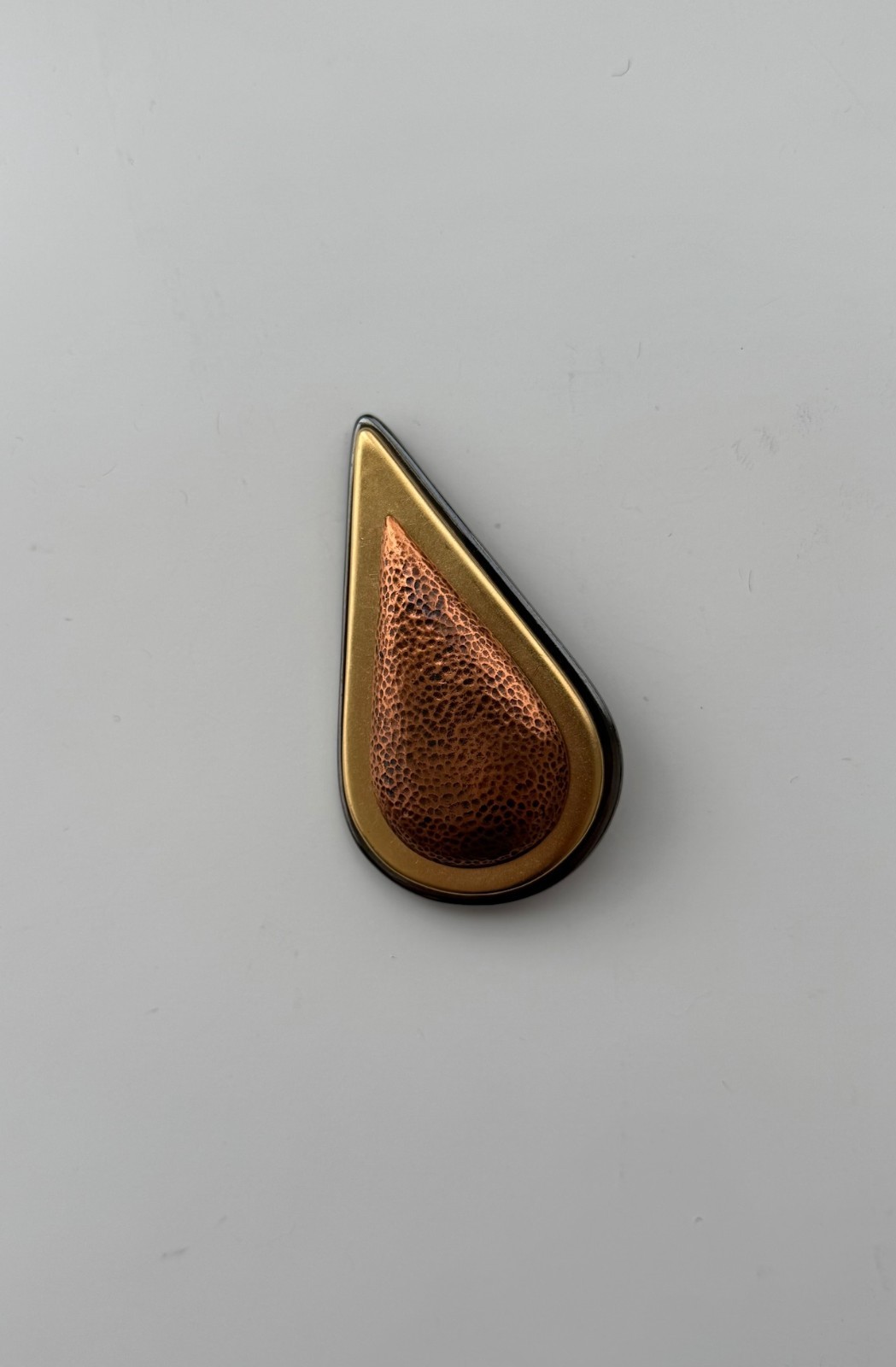Yves Saint Laurent 1990s Pear Brooch Gold Enamel W1.6 × H2.8 in Vintage