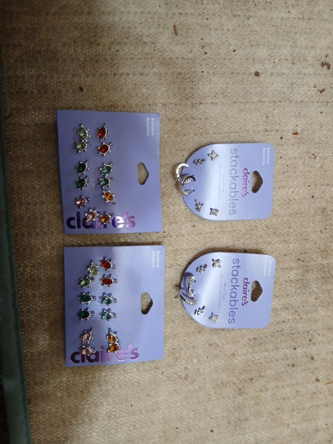 Bulk Lot Of (4) Claire’s Closeout Earrings As Pictured MSRP For Lot $5 NWT