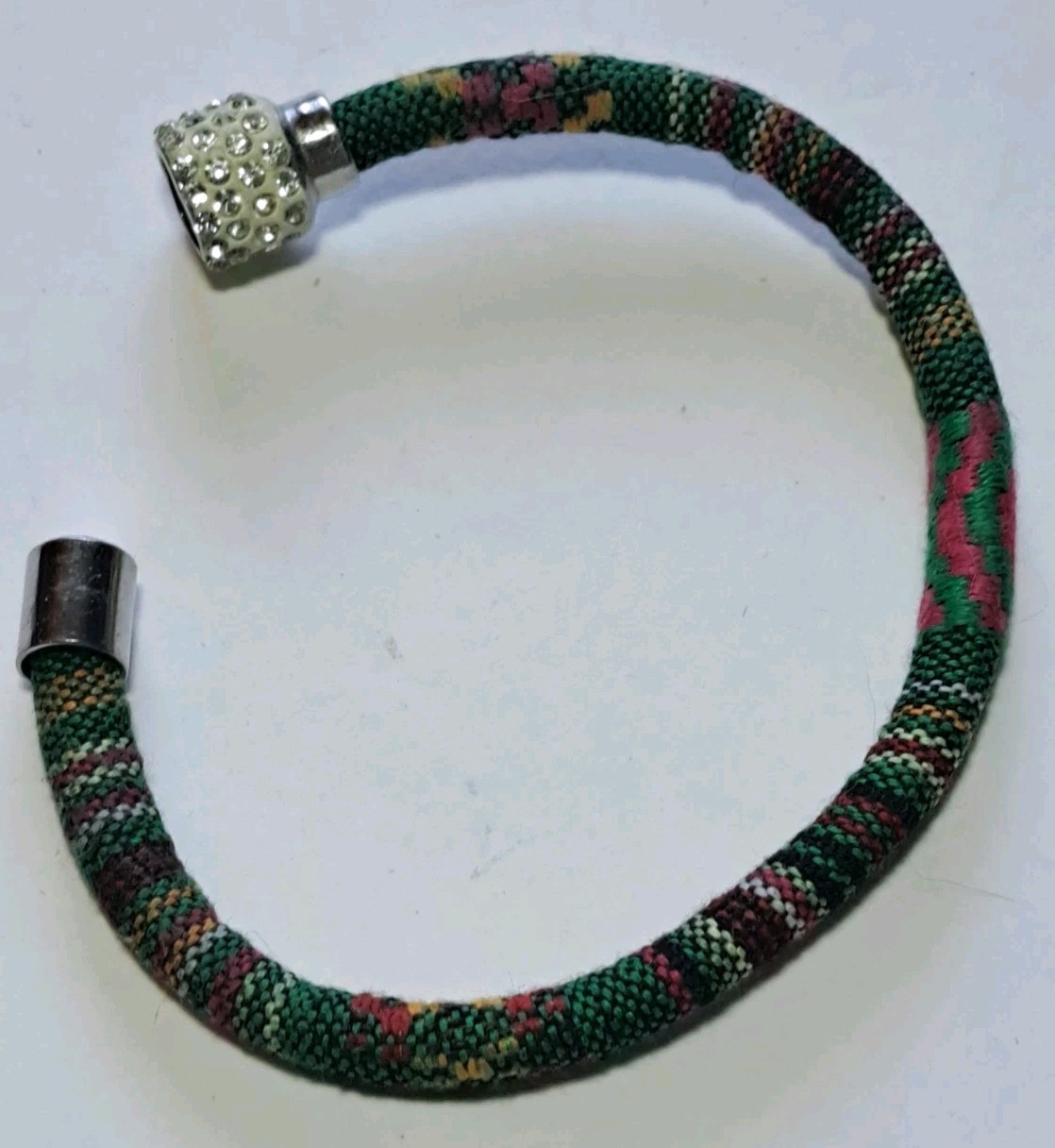 Vtg Peruvian Rope Bracelet Bangle Boho Spiritual Ethnic Tribal Artisan Magnetic