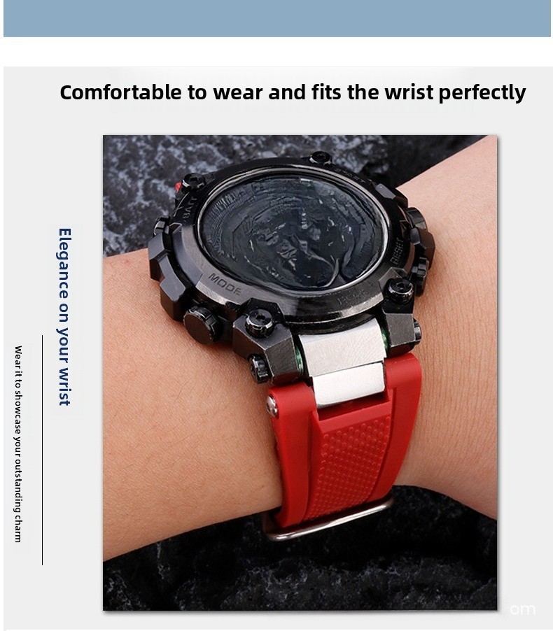 Waterproof Rubber Watch Strap for Casio G-SHOCK MTG-B3000 Metal Tough Series