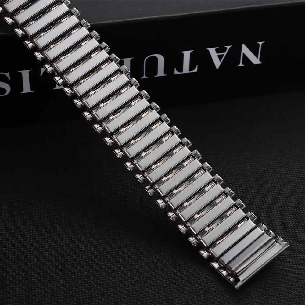 12 14m 16 18 20 22mm Stainless Steel Elastic Watch Band Metal Expansion Straps